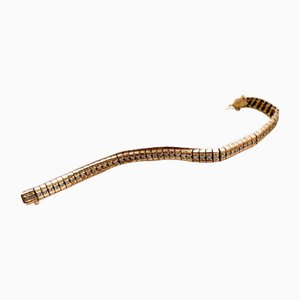 Goldarmband mit gegliederten Diamanten im Brillantschliff