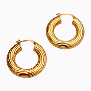 Gold Hoops with Reliefs and Friezes, Set of 2