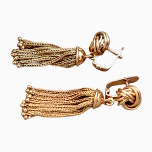 Knot-Shaped 18 Karat Gold Earrings with Articulated Pendants, Set of 2