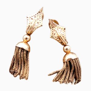Knot-Shaped 18 Karat Gold Earrings with Articulated Pendants, Set of 2