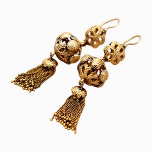 Orecchini in oro con rilievi, set di 2