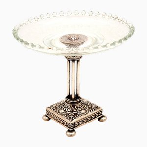 Coupe à Fruits en Verre Taillé Gravé à l'Acide