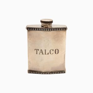 Silver Talcum Powder Bottle with Pearly Edges