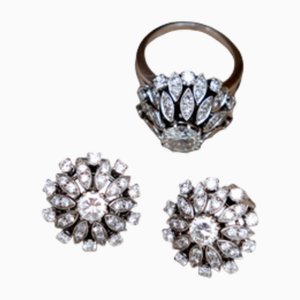 Orecchini e anello in oro, set di 3