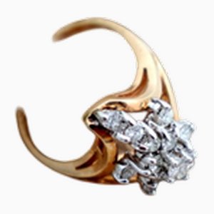 Zweifarbiger Goldring mit Diamanten