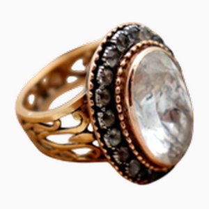 Gold Ring with Diamond Chips