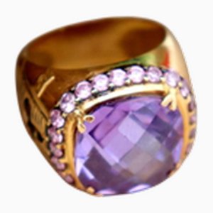 Gold Ring with Diamond Chips
