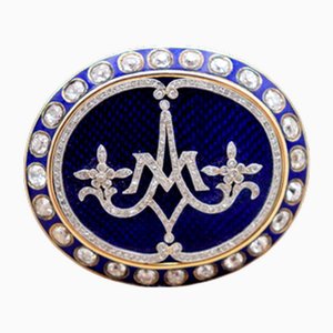 Goldbrosche mit Diamantsplittern