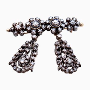 Brosche aus Gold und Silber mit Diamanten