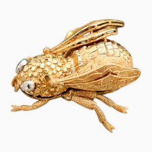 Bienenförmige Goldbrosche