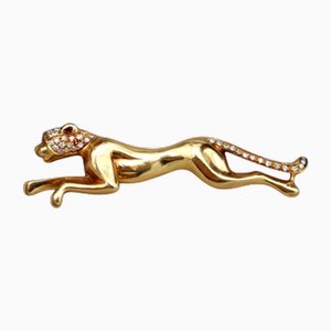Goldbrosche mit Diamanten
