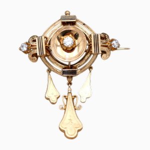 Goldbrosche mit Applikationen
