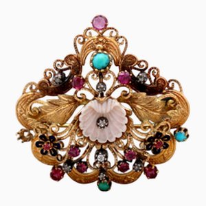 Gold Brooch with Applications