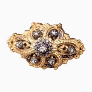 Gold Brooch Cut with Diamonds
