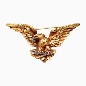 Adler Goldbrosche mit Reliefs und Diamantspitze