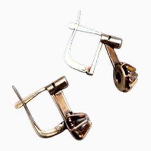 Orecchini in oro bianco con diamanti taglio brillante, set di 2