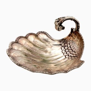 Silver Shell-Shaped Fruit Bowl