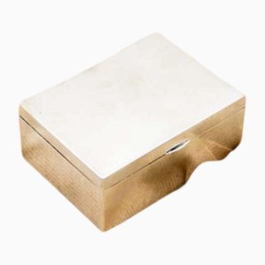 Plain Silver Tobacco Box with Wooden Interior