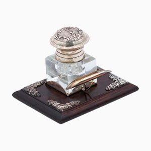 Silver Inkwell with Glass Reservoir