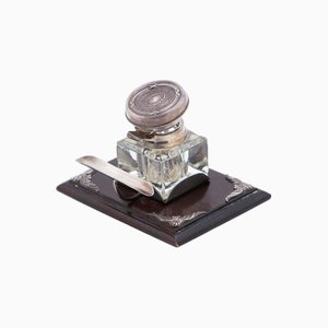 Silver Inkwell with Glass Tank