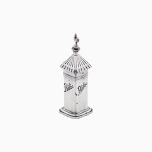 Soporte para palillos de plata con base cuadrada