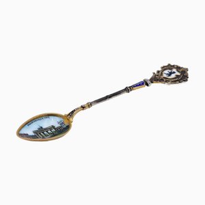 Brandensburger Thor Souvenir Spoon in Enamelled Silver