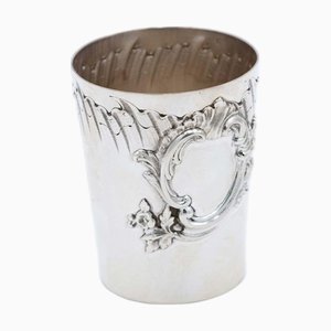 Evening Glass in Silver with Raised Floral Motifs