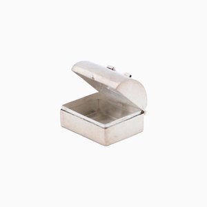 Silver Pill Box Shaped Like a Chest