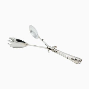 Silver Double-Shell Salad Tongs