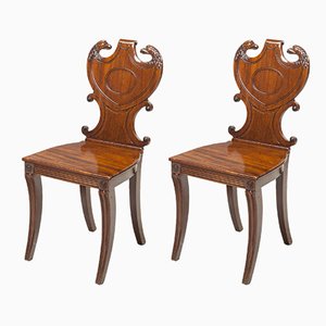Set of 19th Century English Regency Hall Chairs, 1810s