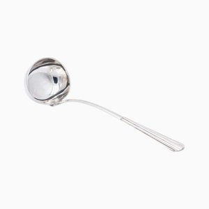 Smooth Silver Soup Ladle with Reliefs