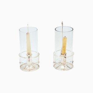 Bougeoirs de Cheminée en Verre Uni, Set de 2