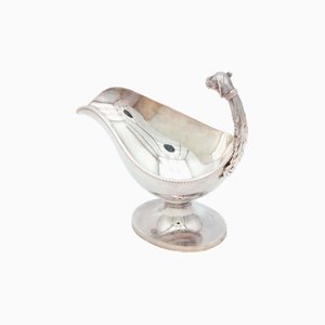 Smooth Silver Gravy Boat with Relief and Frieze