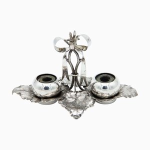 Silver Inkwell with Two Tanks