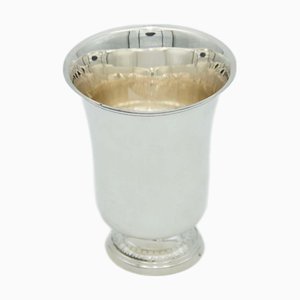 Smooth Silver Cup with Circular Relief Base and Frieze