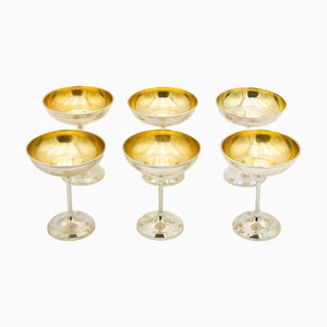 Silberne Champagnergläser, 6 . Set