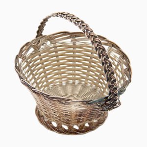 Silver Wire Basket with Circular Base