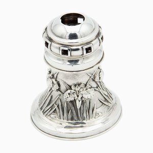 Lampe en Argent avec Reliefs Floral