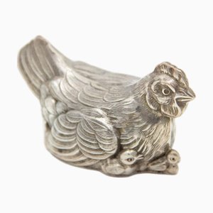 Pollo d'argento in miniatura con pulcini