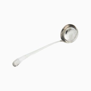 Silver Soup Ladle with Caninhas Style Grooves