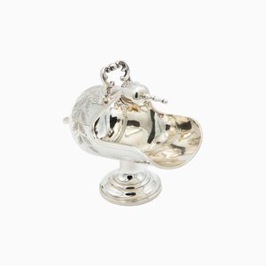 Silver Sugar Bowl with Engraved Floral Motifs and Branches