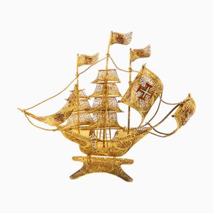 Silver-Gilt Caravel Miniature