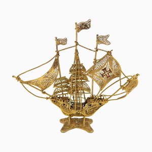 Silver-Gilt Miniature Caravel