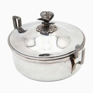 Silver Bowl with Butterfly-Shaped Handle