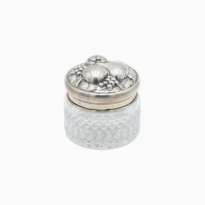 Cut Glass Compote with Silver Lid