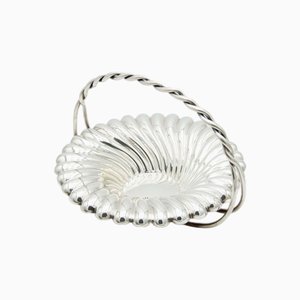 Silver Fruit Bowl with Spiral Segments