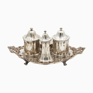 Silver Inkwell with Support Tray