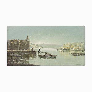 Augusto Gomes Martins, Ansicht von Porto, Öl auf Holz