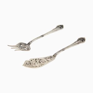 Cut Silver Fish Knife and Fork, Set of 2