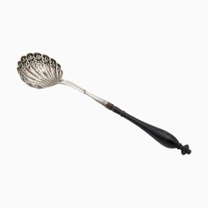 Silver Sprinkling Spoon with Cutouts on the Shell